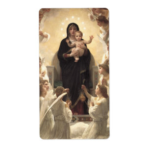 Étiquette Reine des Anges Regina Angelorum par Bouguereau
