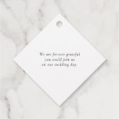 Étiquette Remerciement Mariage Cœur Doré Chic Mode (Dos)