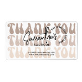 Étiquette Remerciement pour l'achat de l'entreprise beige ré (Devant)