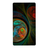 Étiquette Renaissance Bleu Art Abstrait Fractal (Devant)