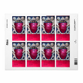 Étiquette RENAISSANCE PETITES ANGES MONOGRAM Rubis rose roug (Feuille entière)
