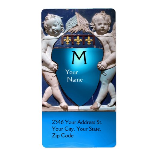 Étiquette RENAISSANCE PETITES ANGES MONOGRAM Sapphire Bleu (Devant)