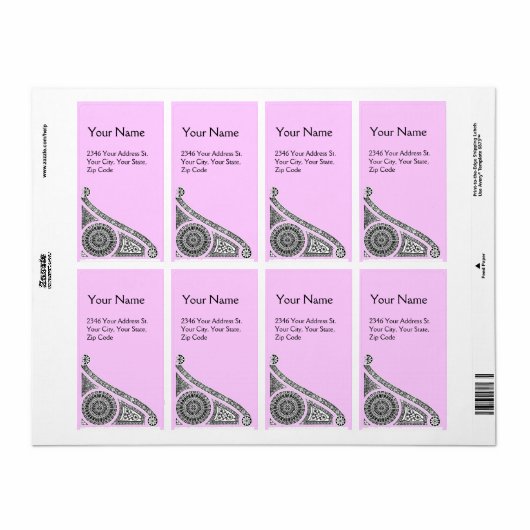 Étiquette RENAISSANCE rose (Feuille entière)