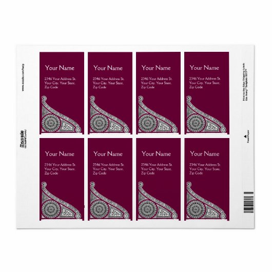 Étiquette RENAISSANCE violet pourpre (Feuille entière)