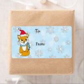 Étiquette Renard boisé de Noël à et de (En situation)