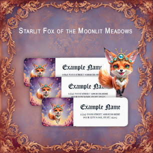 Étiquette Renard étoilé des prairies au clair de lune.