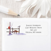 Étiquette Renard, Oiseaux, Arbre d'hiver, Planche de Bord, N (En situation)