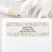 Étiquette Renards, oiseaux et arbres à lunettes illustrés (En situation)