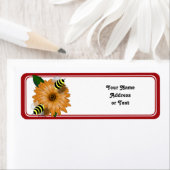 Étiquette Rencontre des abeilles de miel sur les fleurs oran (En situation)