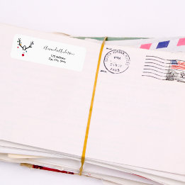 Étiquette Rennes de Noël drôle d'adresse moderne retour