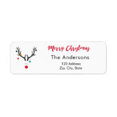 Étiquette Rennes de Noël drôle d'adresse moderne retour (Devant)
