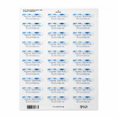 Étiquette RENVOYER L'ADRESSE couleur bleu marine intelligent (Feuille entière)