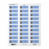 Étiquette Repas de Noël des cardinaux bleu (Feuille entière)