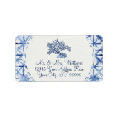 Étiquette Réponse de mariage bleu poussiéreux et blanc d'été (Devant)