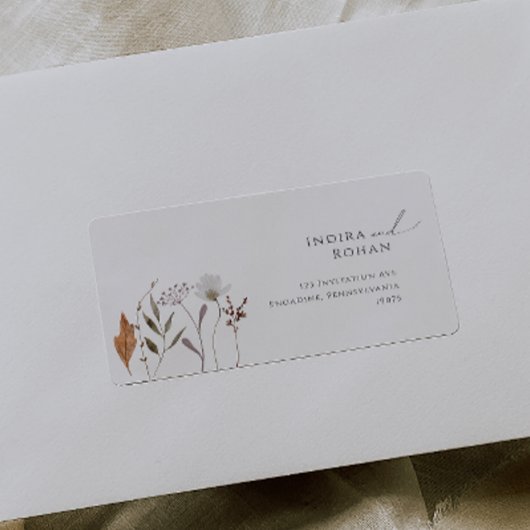 Étiquette Réponse RSVP Adresse de Retour pour Mariage Fleur