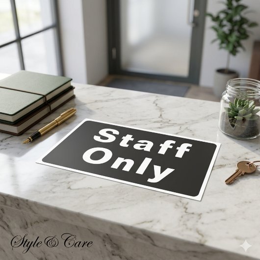Étiquette Réservée au Personnel en Format Rectangu