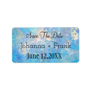 Étiquette Réservez la date Bleu