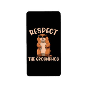 Étiquette Respectez la marmotte - Jour de la marmotte Woodch