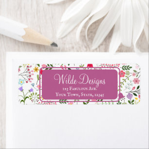 Étiquette Ressort pour Fleur sauvage motif floral blanc pour