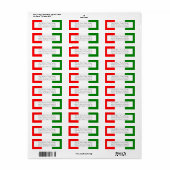 Étiquette Restaurant Drapeau Italien (Feuille entière)