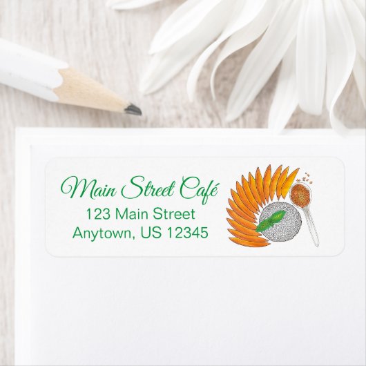 Étiquette Restaurant thaïlandais Mango Stico Rice Dessert (En situation)