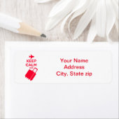 Étiquette Restez calme et continuez à porter vos bagages (En situation)