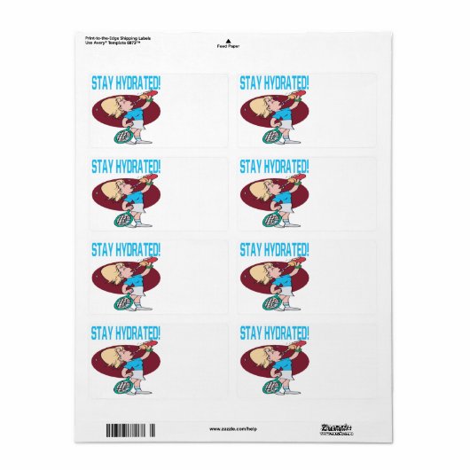 Étiquette Restez hydraté (Feuille entière)