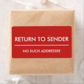 Étiquette Retour à Expéditeur / Aucun destinataire de ce typ (En situation)