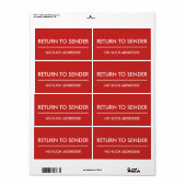 Étiquette Retour à Expéditeur / Aucun destinataire de ce typ (Feuille entière)