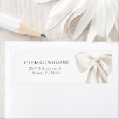 Étiquette Retour à la fête de mariage au ruban blanc (En situation)