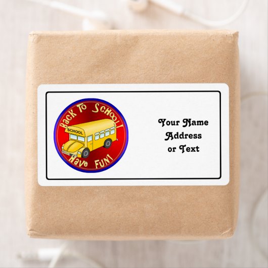 Étiquette Retour À L'École Bus Fun (En situation)