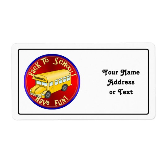 Étiquette Retour À L'École Bus Fun (Devant)