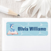 Étiquette Retour à l'école Mignonne dauphin bleu mer (En situation)