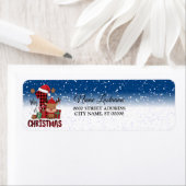 Étiquette Retour Adresse 1er Noël Santa Hat White Snow (En situation)