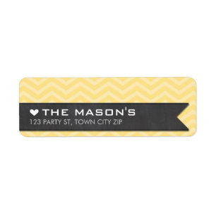 Étiquette RETOUR ADRESSE chevron zigzag tableau jaune