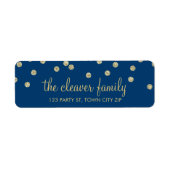 Étiquette RETOUR ADRESSE confetti spot parties scintillant o (Devant)