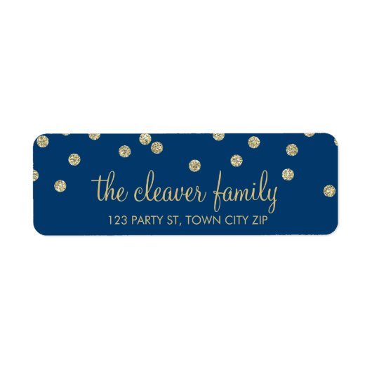 Étiquette RETOUR ADRESSE confetti spot parties scintillant o (Devant)