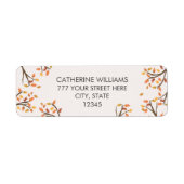 Étiquette Retour Adresse Feuilles Automne Branches Automne (Devant)