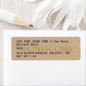 Étiquette Retour Adresse Kraft Honeycomb ou Comb Honey Étiqu (En situation)