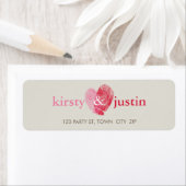 Étiquette RETOUR ADRESSE mignonne empreinte coeur couple amo (En situation)