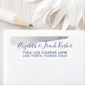 Étiquette RETOUR ADRESSE moderne luxe doré argent marine ble (En situation)