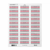 Étiquette RETOUR ADRESSE parties scintillant rayée moderne a (Feuille entière)