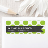 Étiquette RETOUR ADRESSE poka point chalkboard drapeau (En situation)