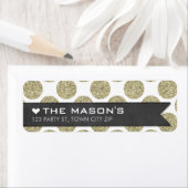 Étiquette RETOUR ADRESSE poka point or parties scintillant t (En situation)