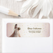 Étiquette Retour Adresse Rose Mariée d'hiver Mariée d'or (En situation)