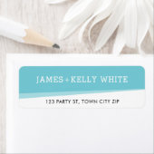 Étiquette RETOUR ADRESSE simple moderne bleu turquoise (En situation)