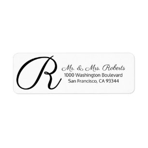 Étiquette Retour blanc noir fait sur commande de lettre de