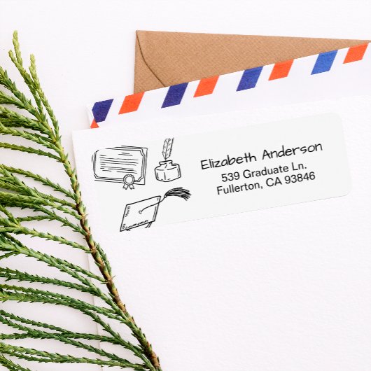 Étiquette Retour d'invitation de remise de diplômes dessiné