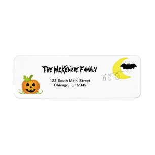 Étiquette Retour Halloween Anniversaire Adresse