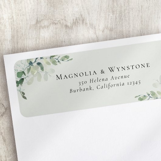 Étiquette Retour Mariage de l'Eucalyptus vert Sage